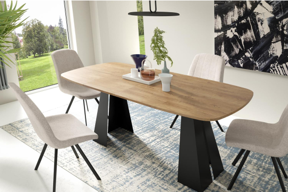 VIGO 120 nowoczesny owalny stół rozkładany 100x120-200