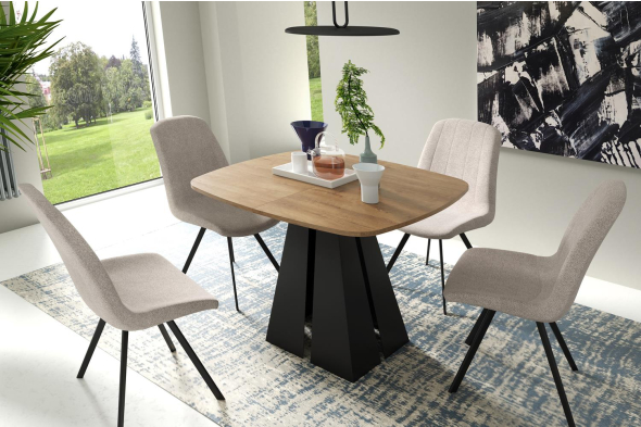 VIGO 120 nowoczesny owalny stół rozkładany 100x120-200