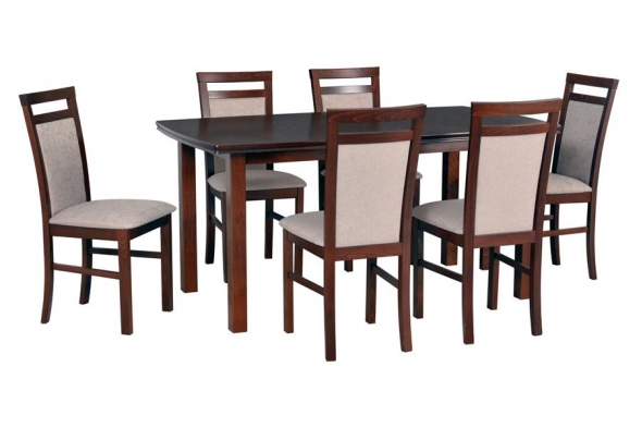 Stół Karo 2 160-200x90 + 6 krzeseł Milo 5