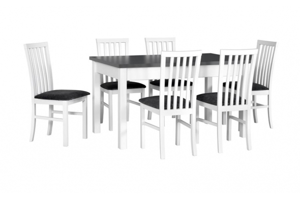 Stół Madera 1 140-180x80 + 6 krzeseł Milo 1
