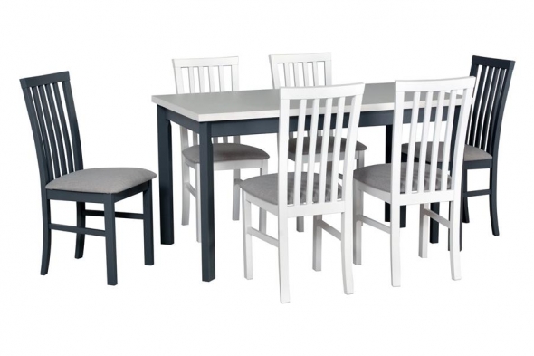Stół Madera 1P 140-180x80 + 6 krzeseł Milo 1