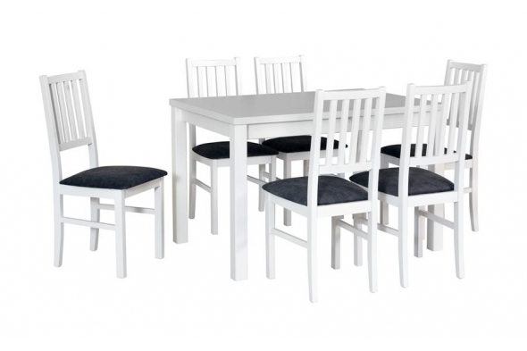 Stół Mario 5 120-150x80 + 6 krzeseł Nel 7