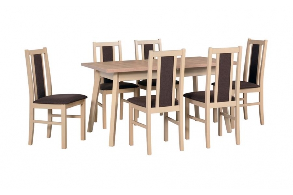 Stół Olo 5 140-180x80 + 6 krzeseł Bravo 14