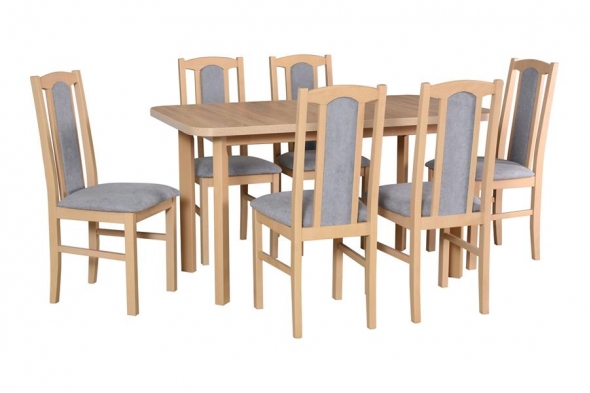 Stół Vito 2 140-180x80 + 6 krzeseł Bravo 7