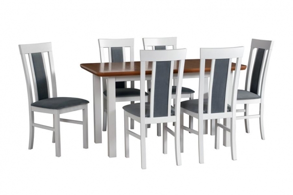 Stół Vito 2S 140-180x80 + 6 krzeseł Milo 8