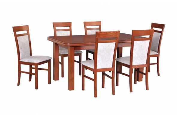Stół Vito 5 160-200x90 + 6 krzeseł Milo 6