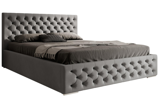 Pikowane łóżko tapicerowane z pojemnikiem Livia 120x200