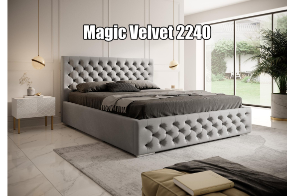 Pikowane łóżko tapicerowane z pojemnikiem Livia 120x200