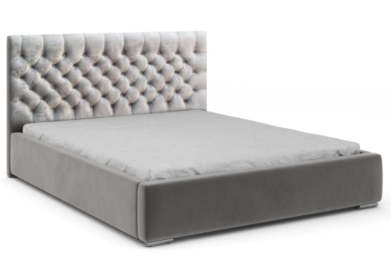 Pikowane łóżko tapicerowane z pojemnikiem Cortina 120x200