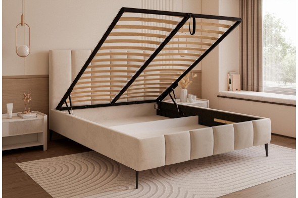 Łóżko tapicerowane Milo SLIM Na nóżkach 160x200